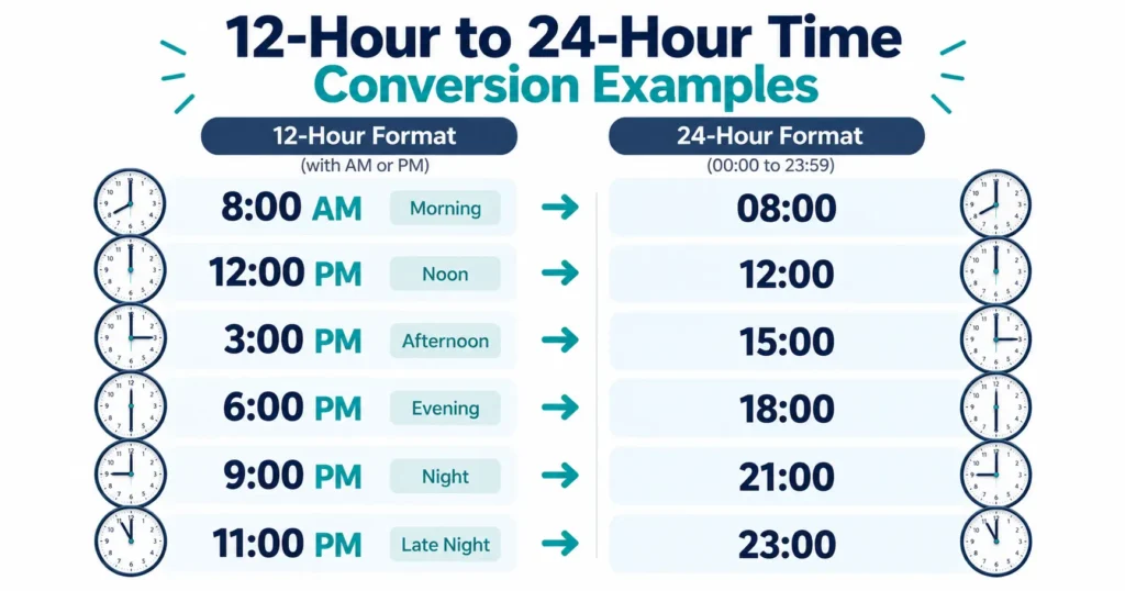 12-to-24-Hour Time Conversion Chart