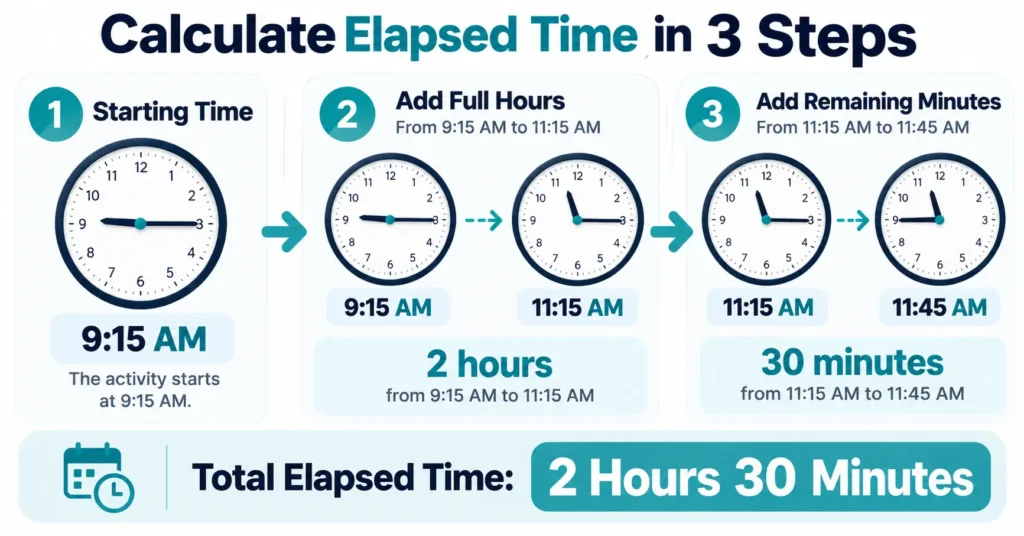 Calculate Elapsed Time in 3 Steps